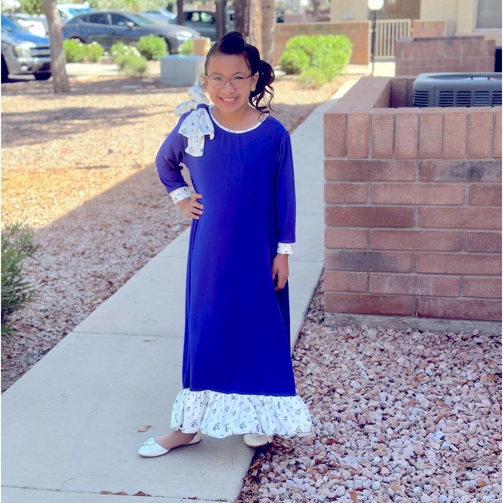 Girls Royal Poppy Blue Dress made by Me